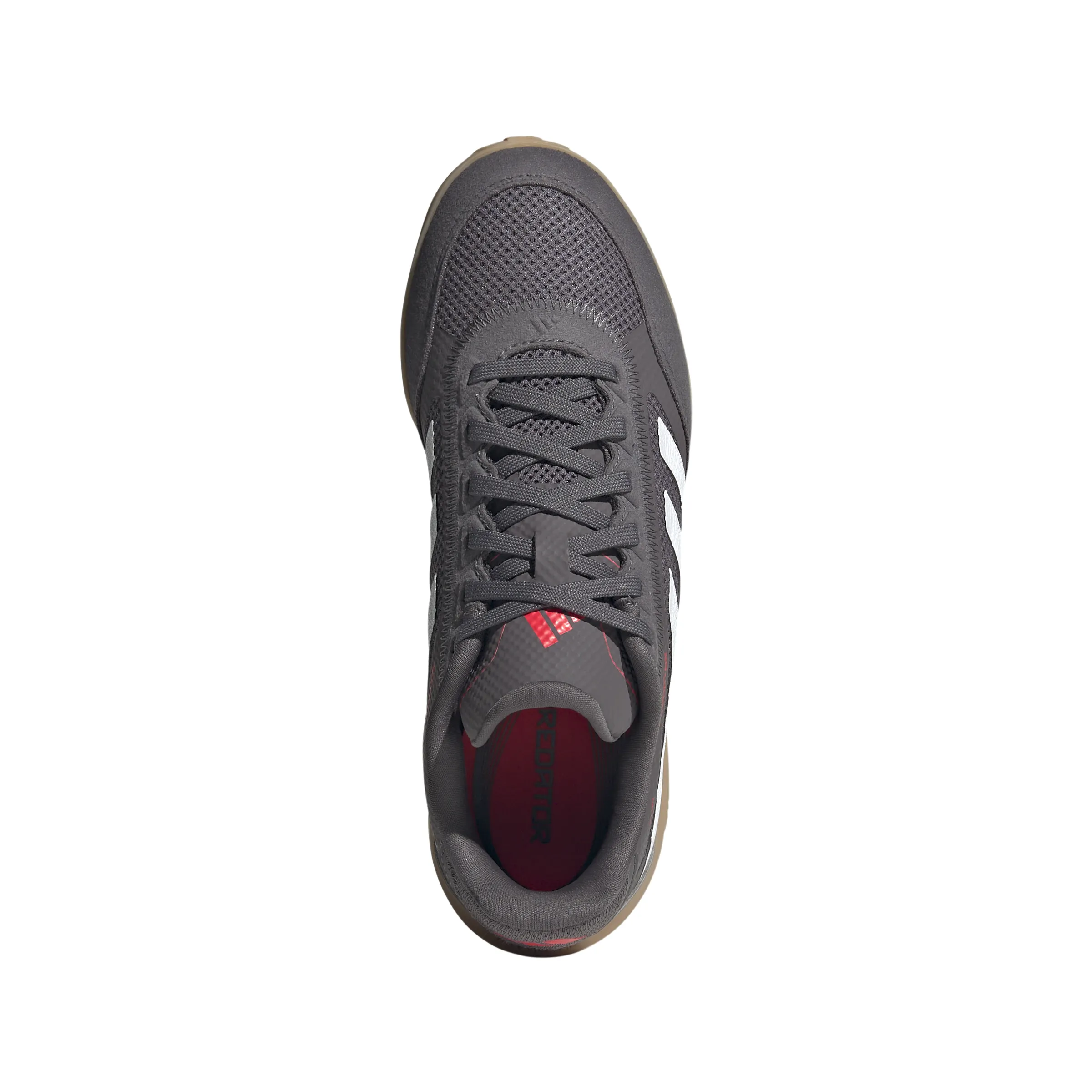 adidas Junior Predator League IN Indoor Soccer Shoes - grey strata/ftwr white/lucid red