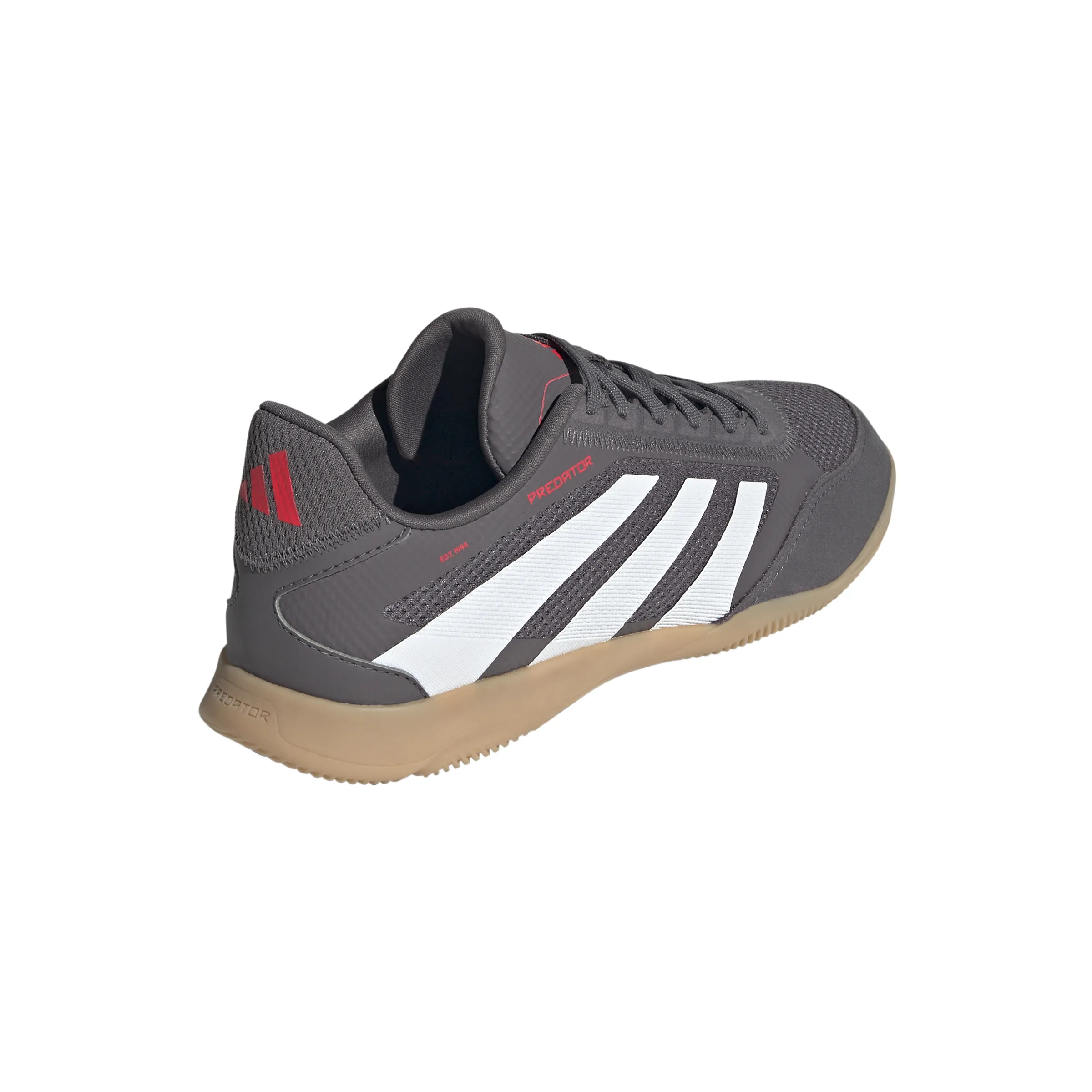 adidas Junior Predator League IN Indoor Soccer Shoes - grey strata/ftwr white/lucid red