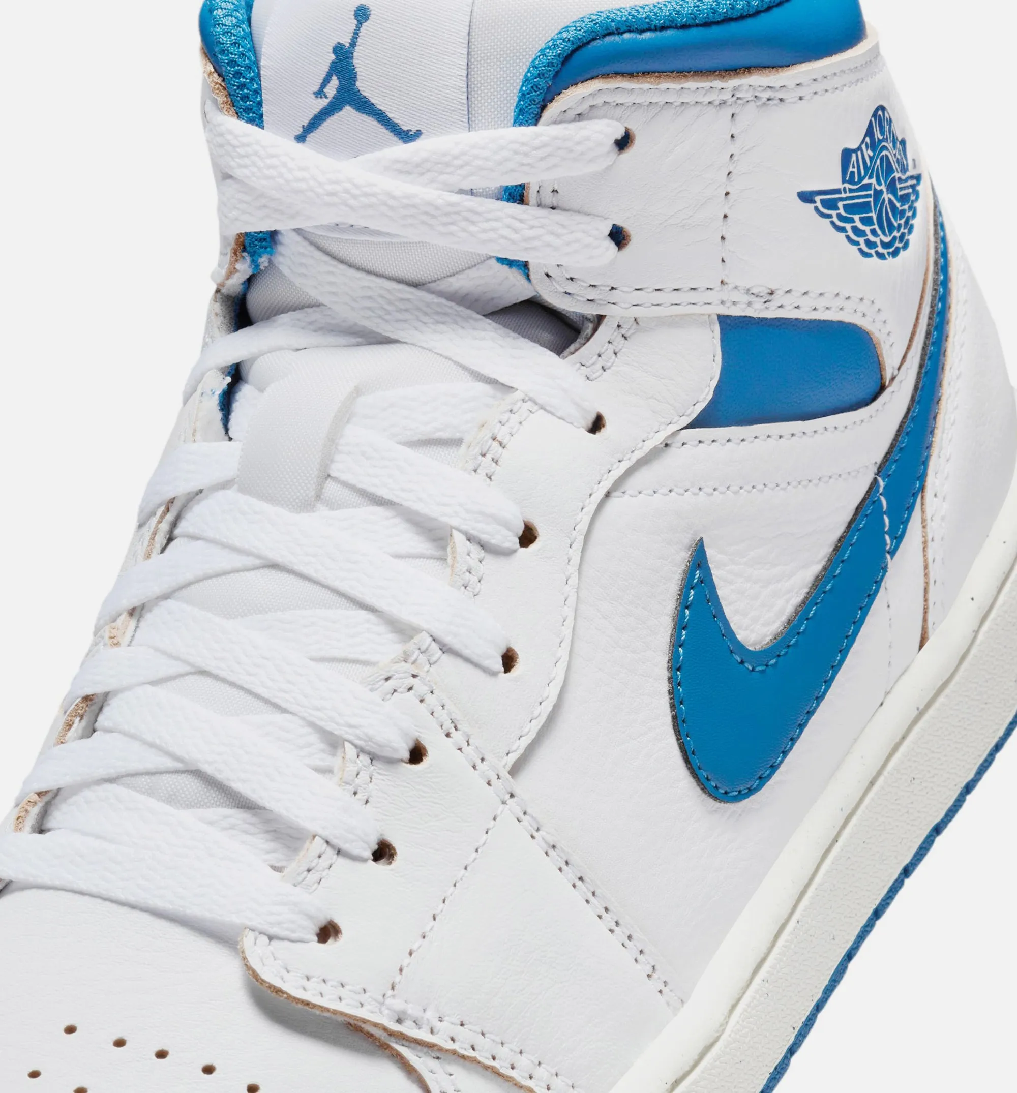 Air Jordan 1 Mid SE Industrial Blue Mens Lifestyle Shoe - White/Industrial Blue/Sail