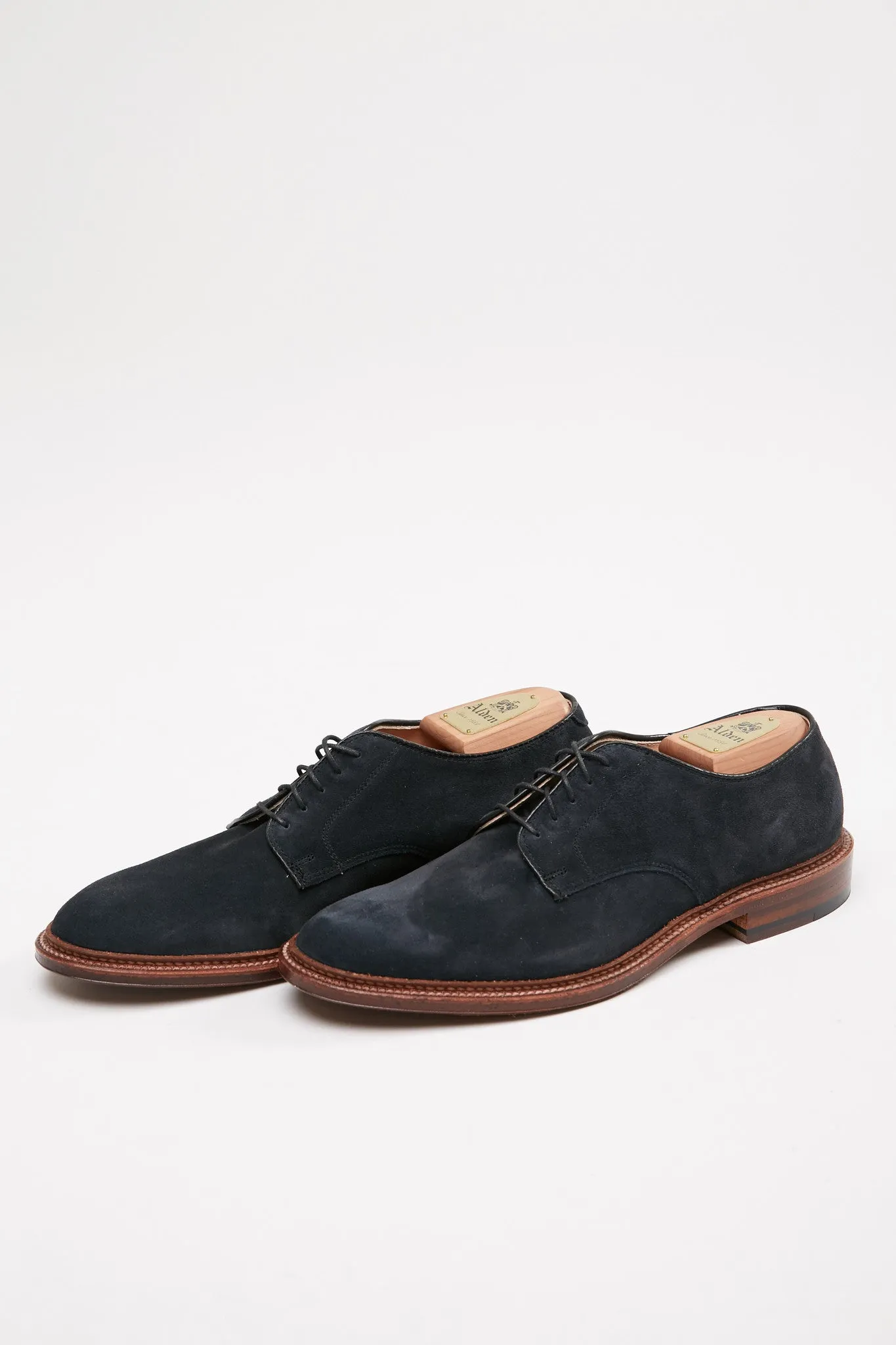 Alden Plain Toe Blucher Navy Suede #29331F