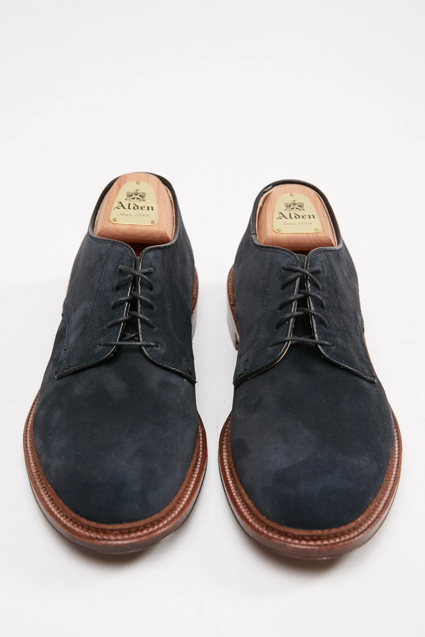 Alden Plain Toe Blucher Navy Suede #29331F