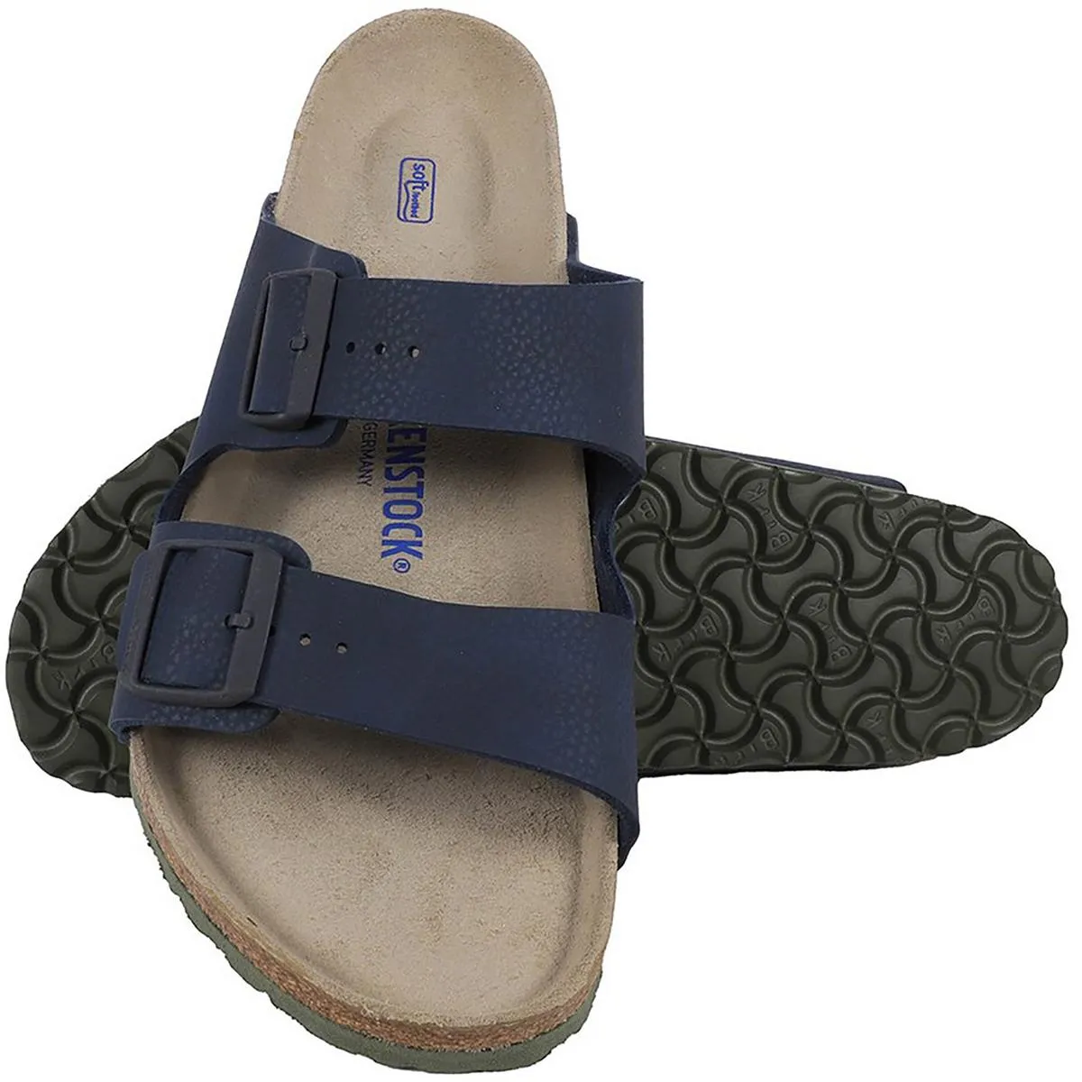 Arizona Mens Leather Buckle Slide Sandals