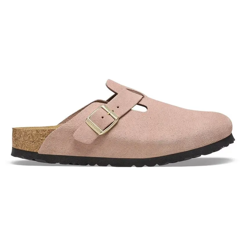 Birkenstock Boston - Suede Leather - Light Rose