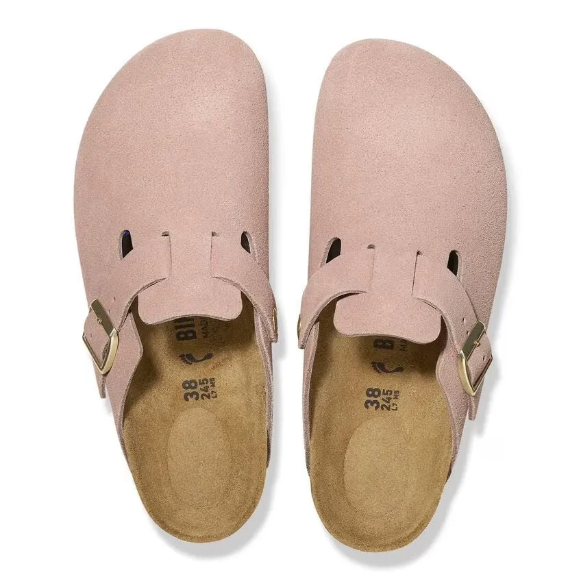 Birkenstock Boston - Suede Leather - Light Rose