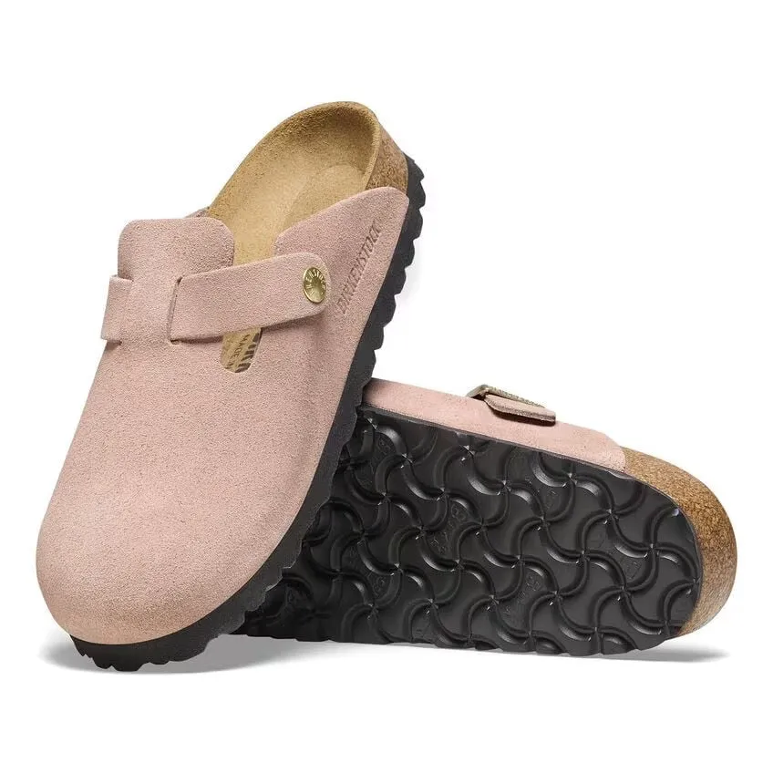 Birkenstock Boston - Suede Leather - Light Rose