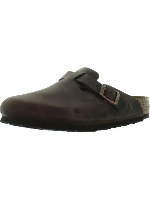 Boston BS Mens Leather Flat Slip-on Shoes