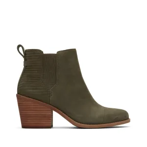 Everly Olive Nubuck Heeled Boot