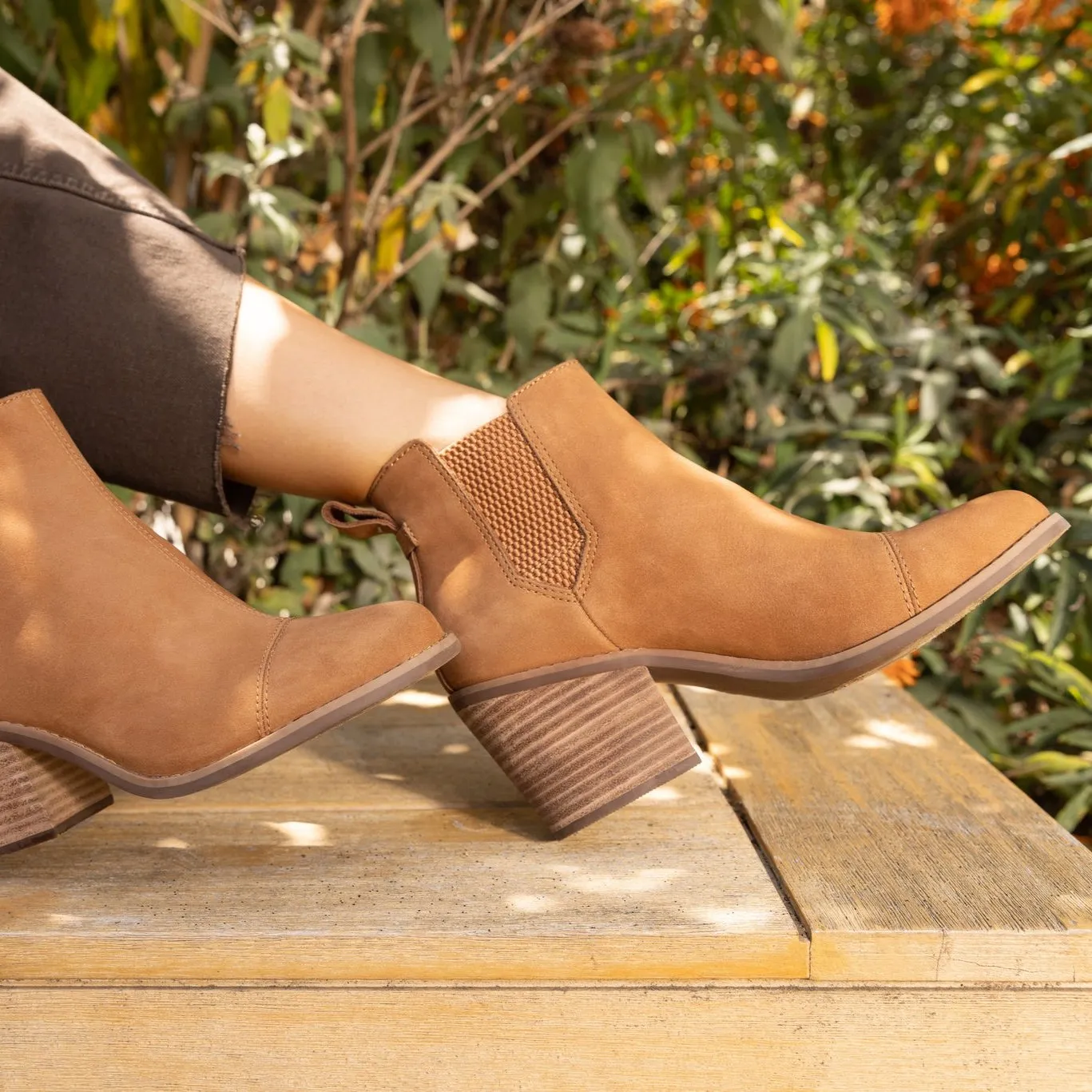 Everly Tan Nubuck Heeled Boot