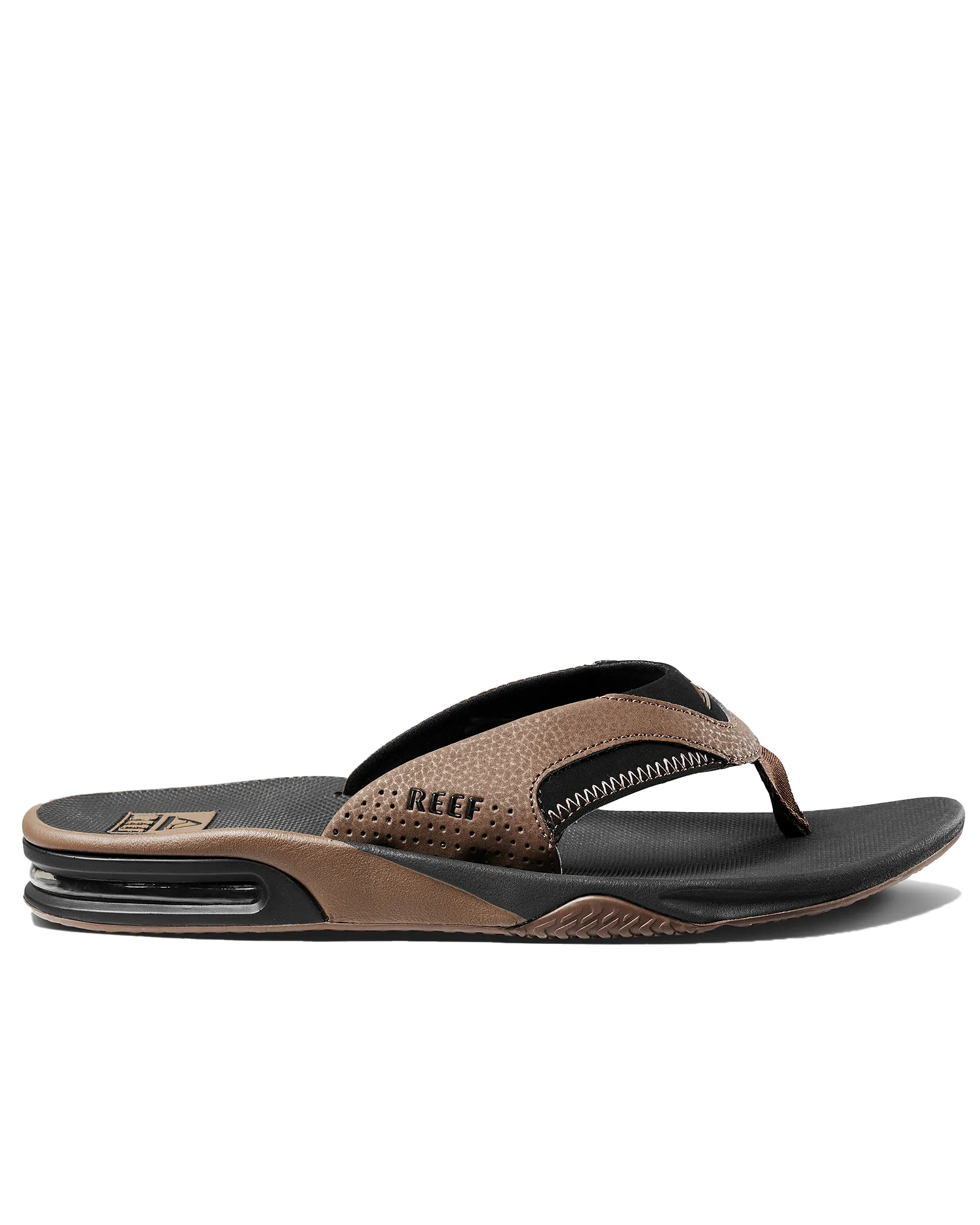 Fanning Flip Flops in Black & Tan