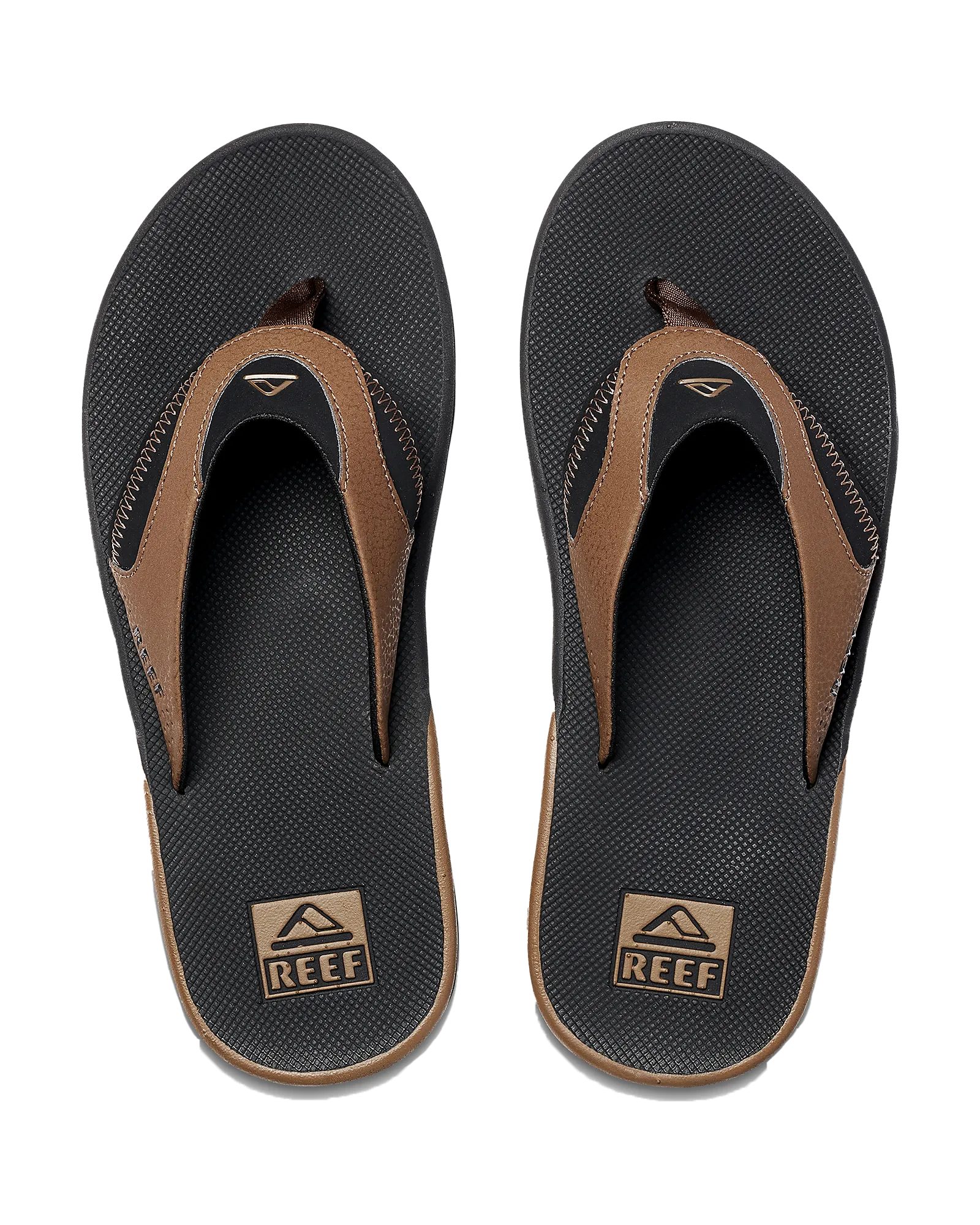 Fanning Flip Flops in Black & Tan