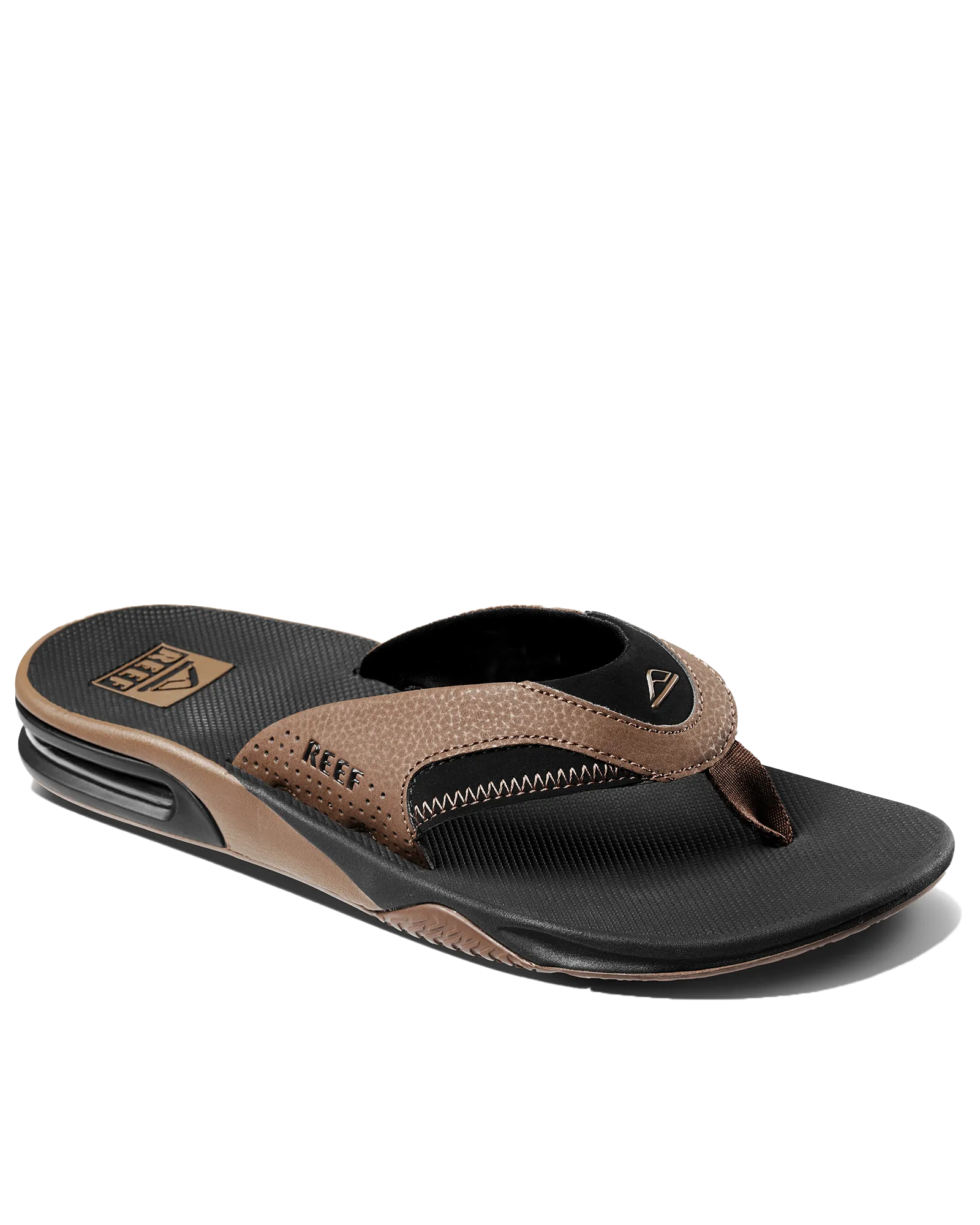 Fanning Flip Flops in Black & Tan