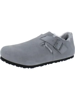 London Shearling Mens Suede Footbed Loafers