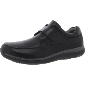 Mens Leather Laceless Slip-On Sneakers