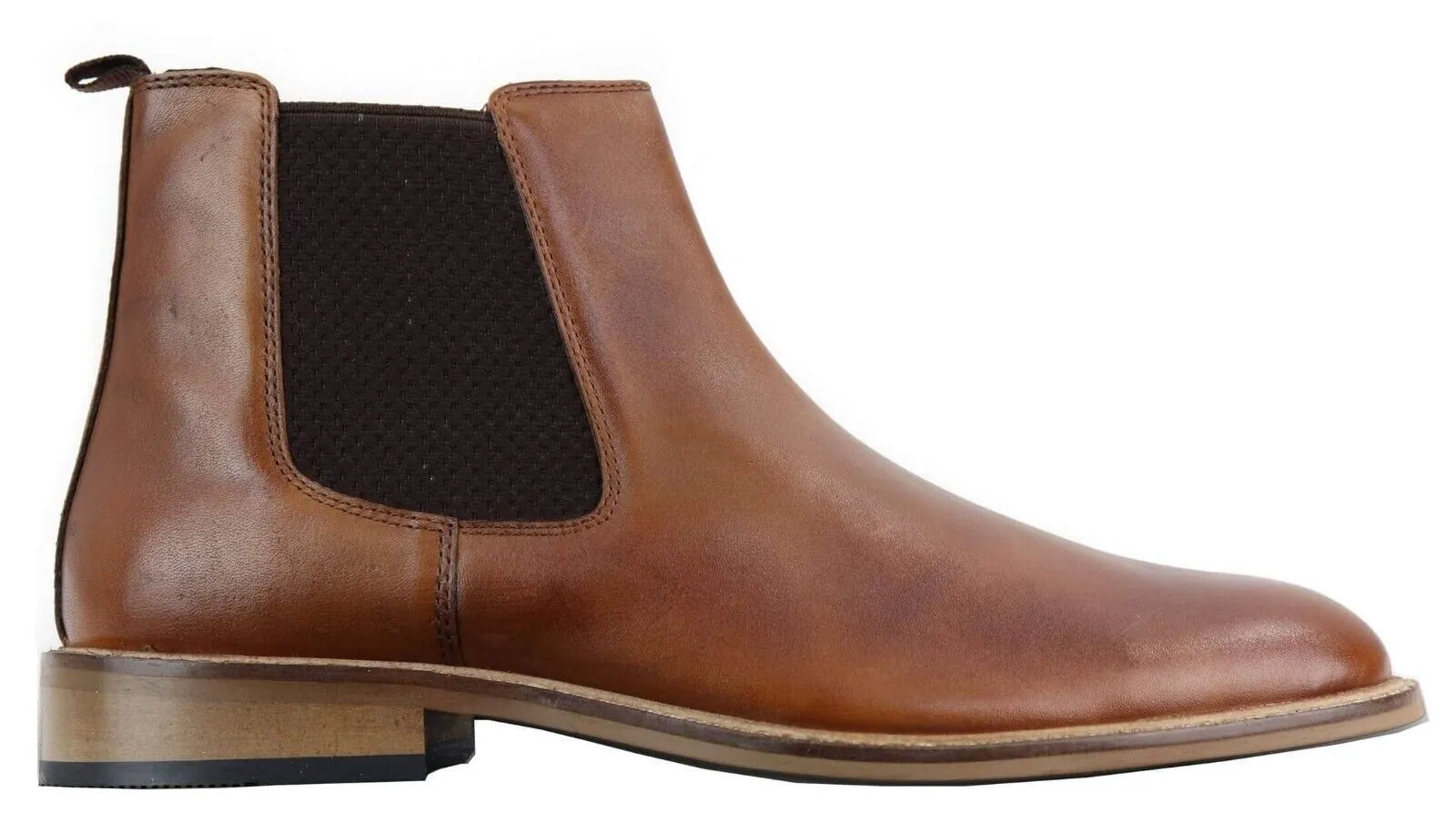 Mens Vintage Tan Leather Dealer Boots