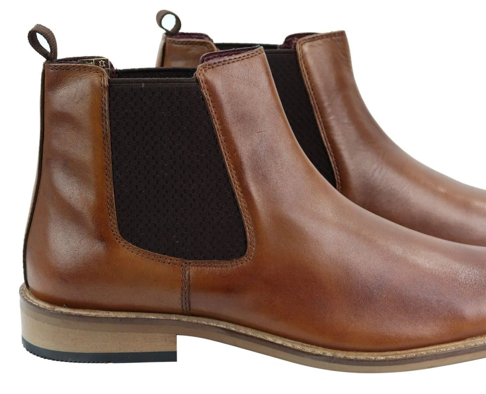 Mens Vintage Tan Leather Dealer Boots