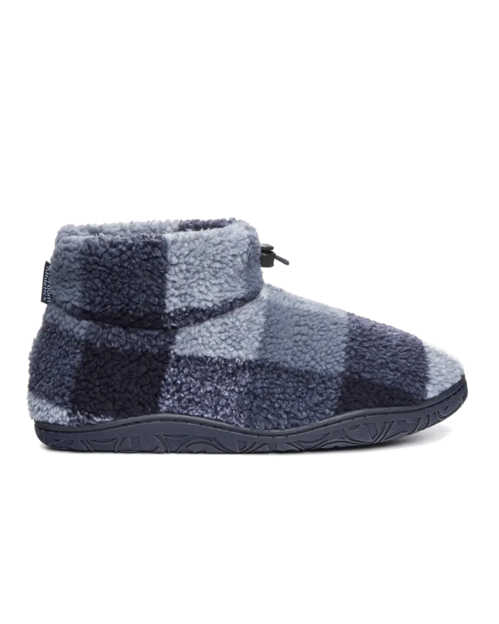 Neeson Sherpa Slipper Boots in Navy Check