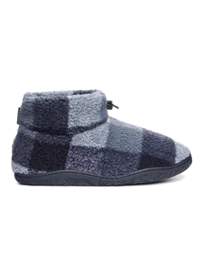 Neeson Sherpa Slipper Boots in Navy Check