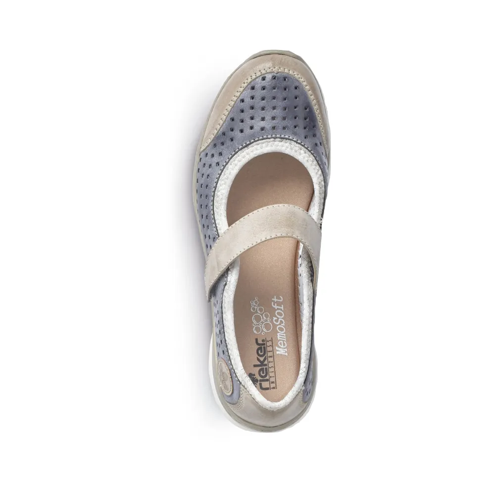 Rieker Women's Nikita B5 Mary Jane in Jeans Blue