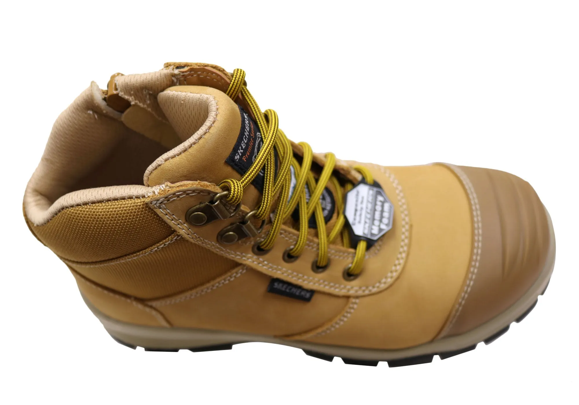 Skechers Mens Leather Work Composite Toe Work Boots Skechers Shoes