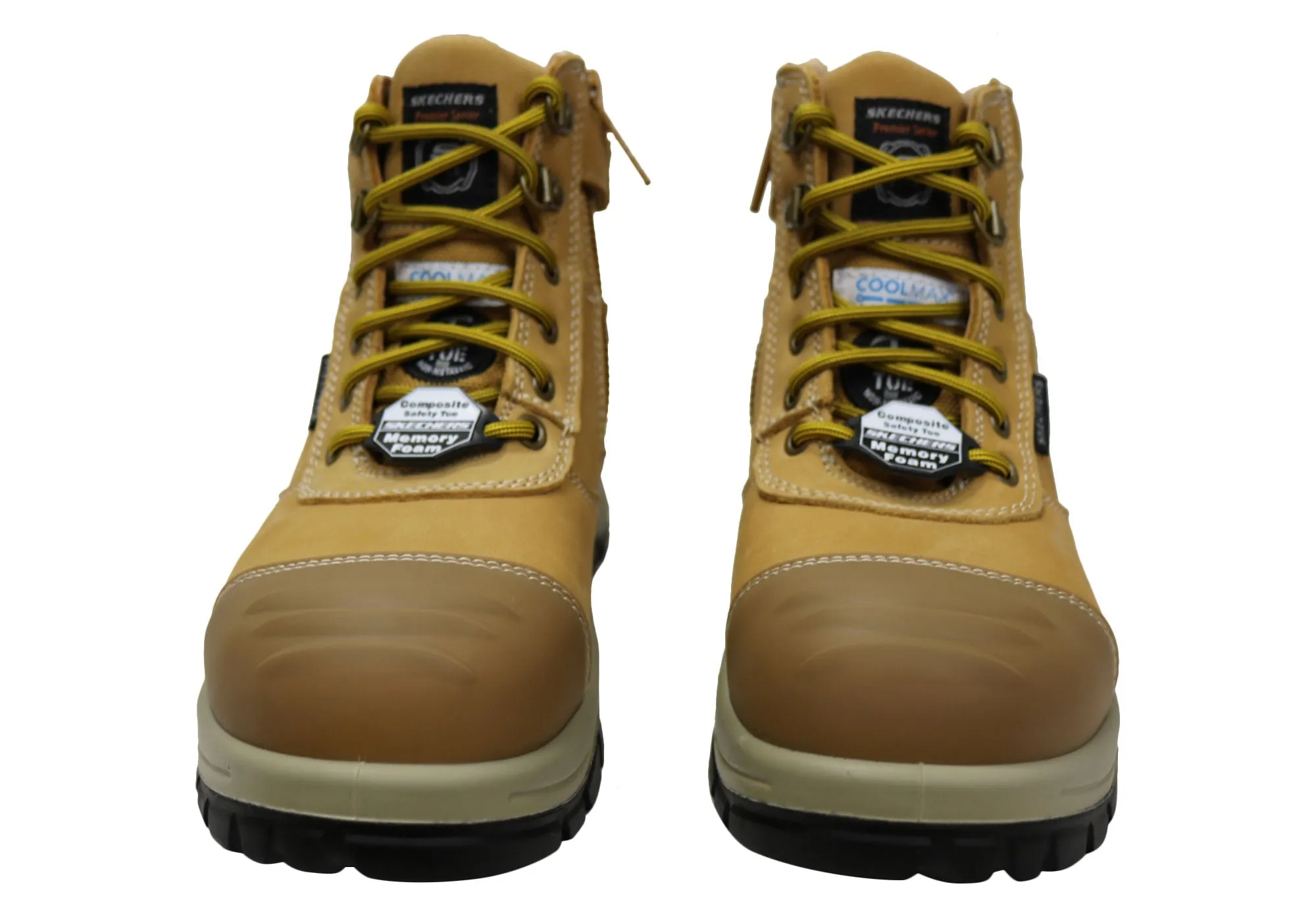 Skechers Mens Leather Work Composite Toe Work Boots Skechers Shoes