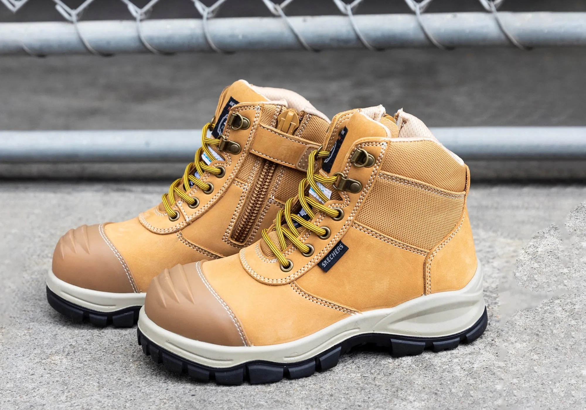 Skechers Mens Leather Work Composite Toe Work Boots Skechers Shoes