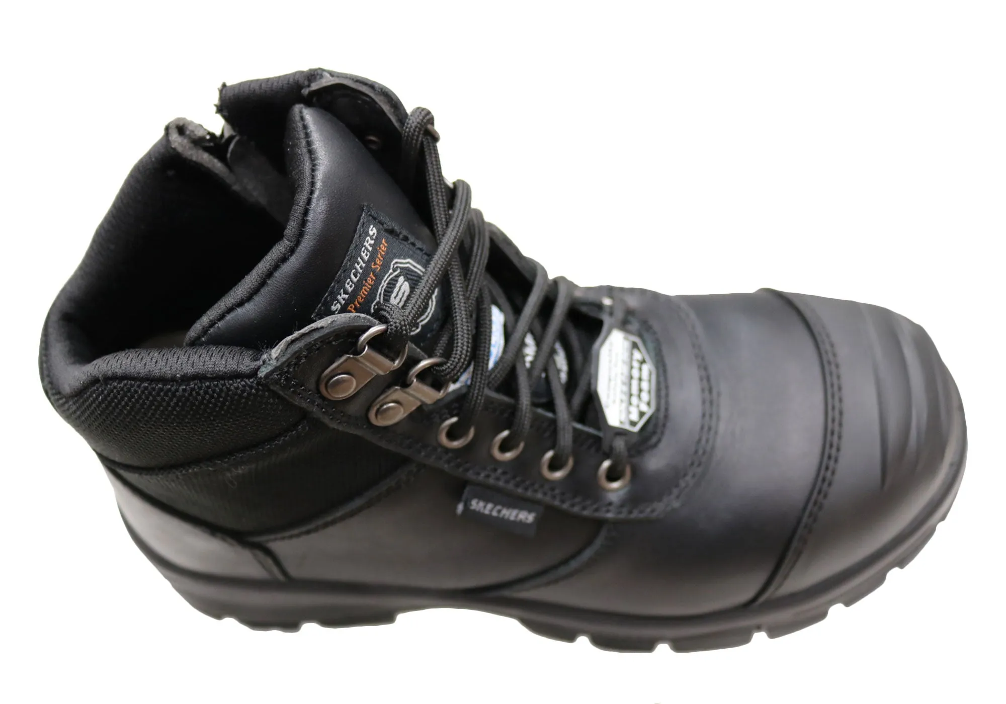 Skechers Mens Leather Work Composite Toe Work Boots Skechers Shoes