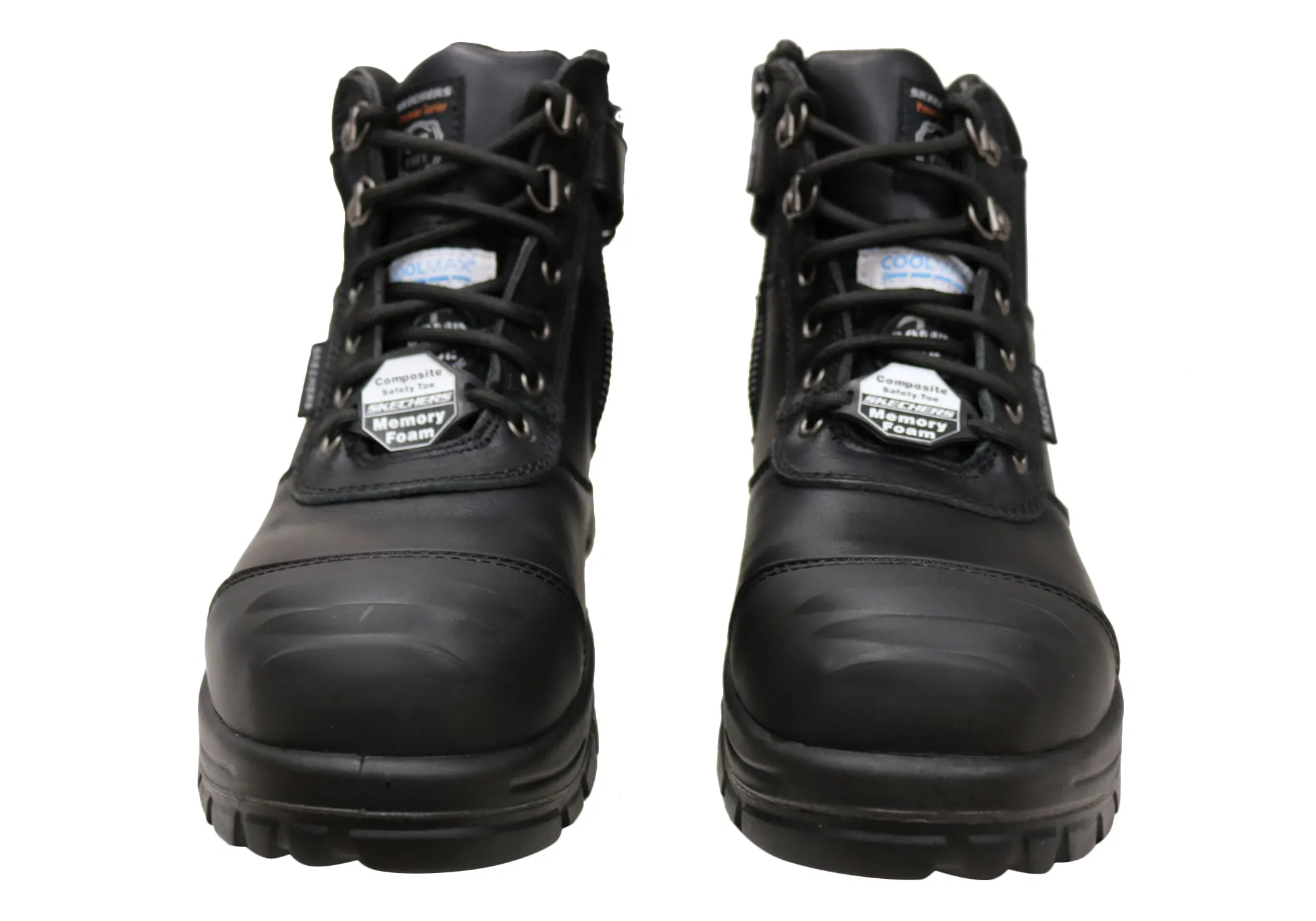 Skechers Mens Leather Work Composite Toe Work Boots Skechers Shoes