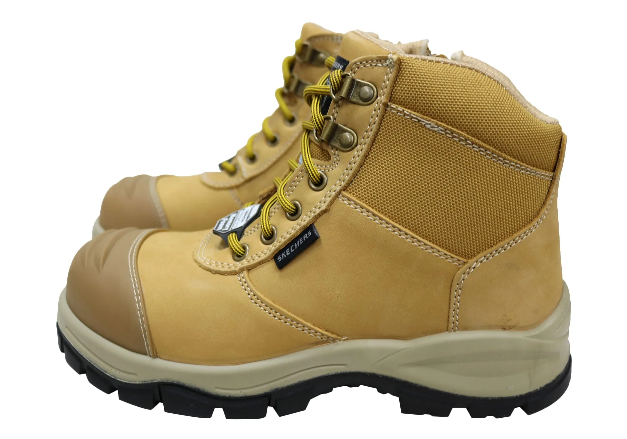 Skechers Mens Leather Work Composite Toe Work Boots Skechers Shoes