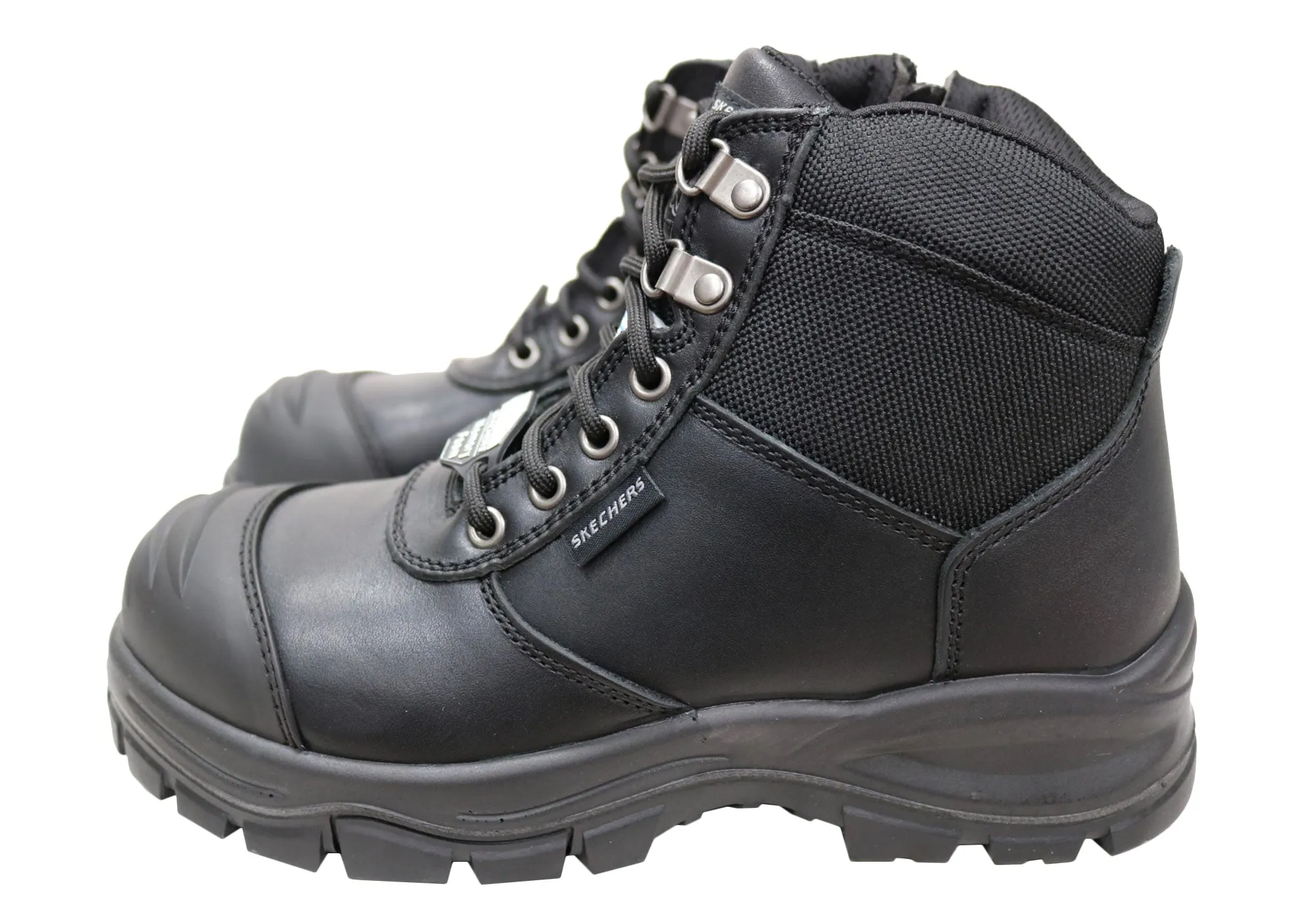 Skechers Mens Leather Work Composite Toe Work Boots Skechers Shoes