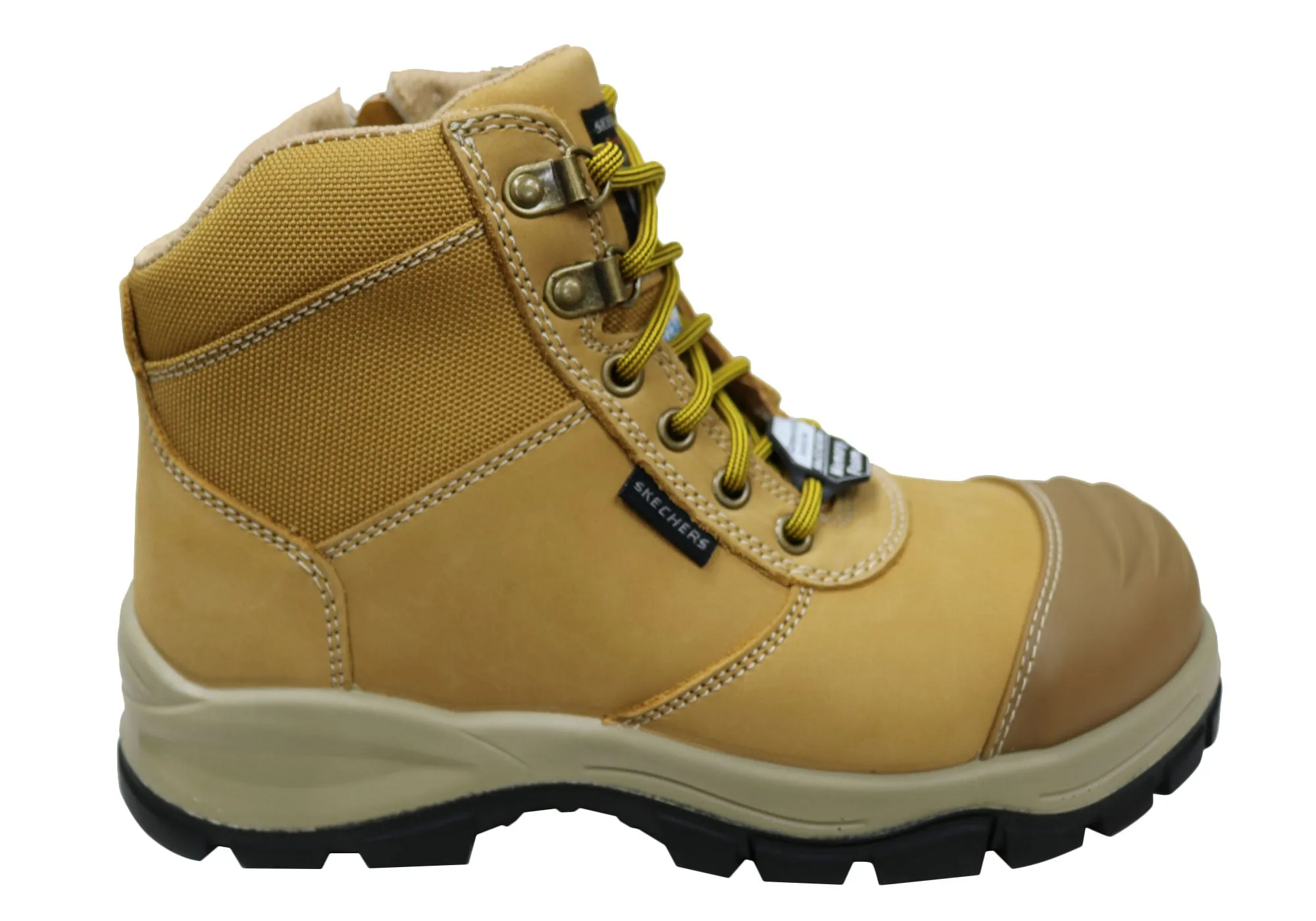 Skechers Mens Leather Work Composite Toe Work Boots Skechers Shoes