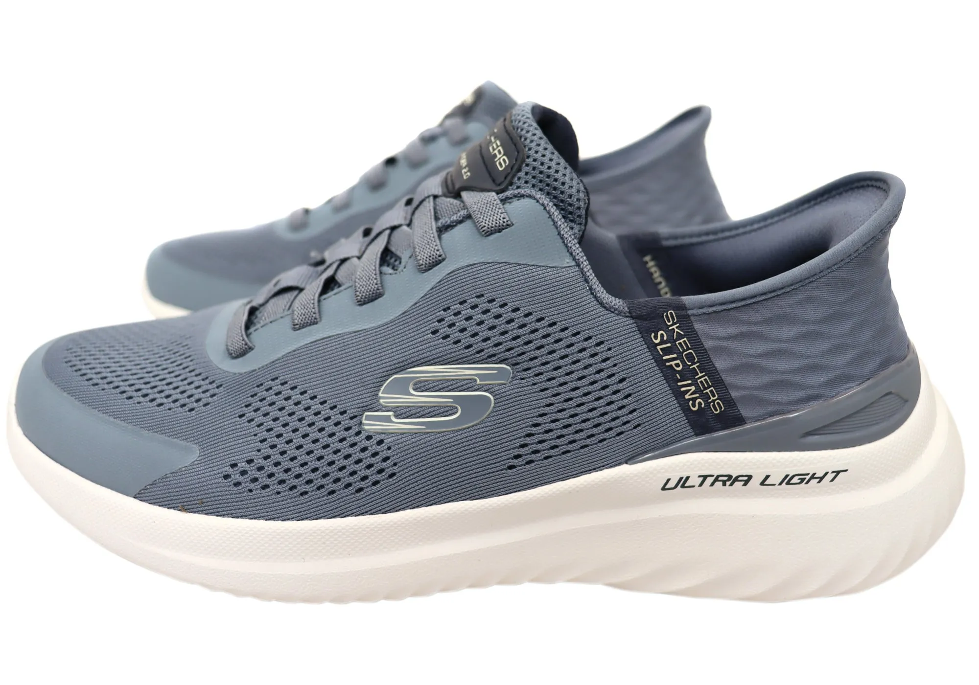 Skechers Mens Slip Ins Bounder 2.0 Emerged Comfortable Shoes Slate Skechers Shoes