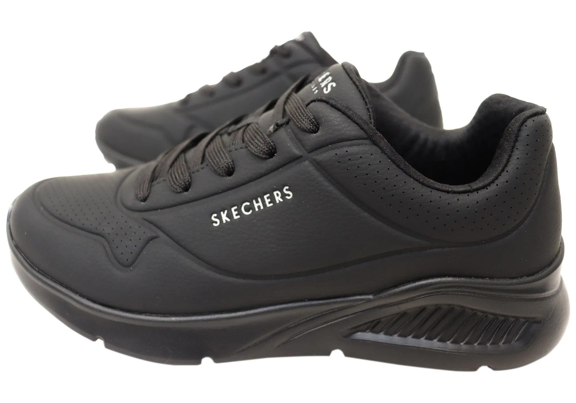 Skechers Mens Uno Lite Lite Work Comfortable Lace Up Shoes Skechers Shoes
