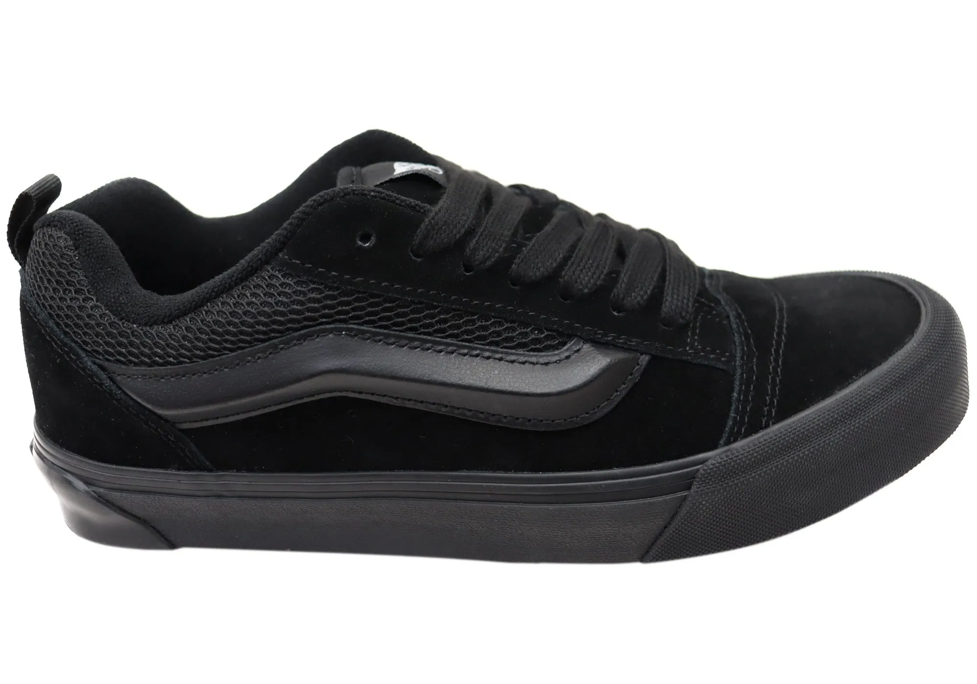 Vans Knu Skool Unisex Comfortable Lace Up Sneakers Black Black Vans Shoes