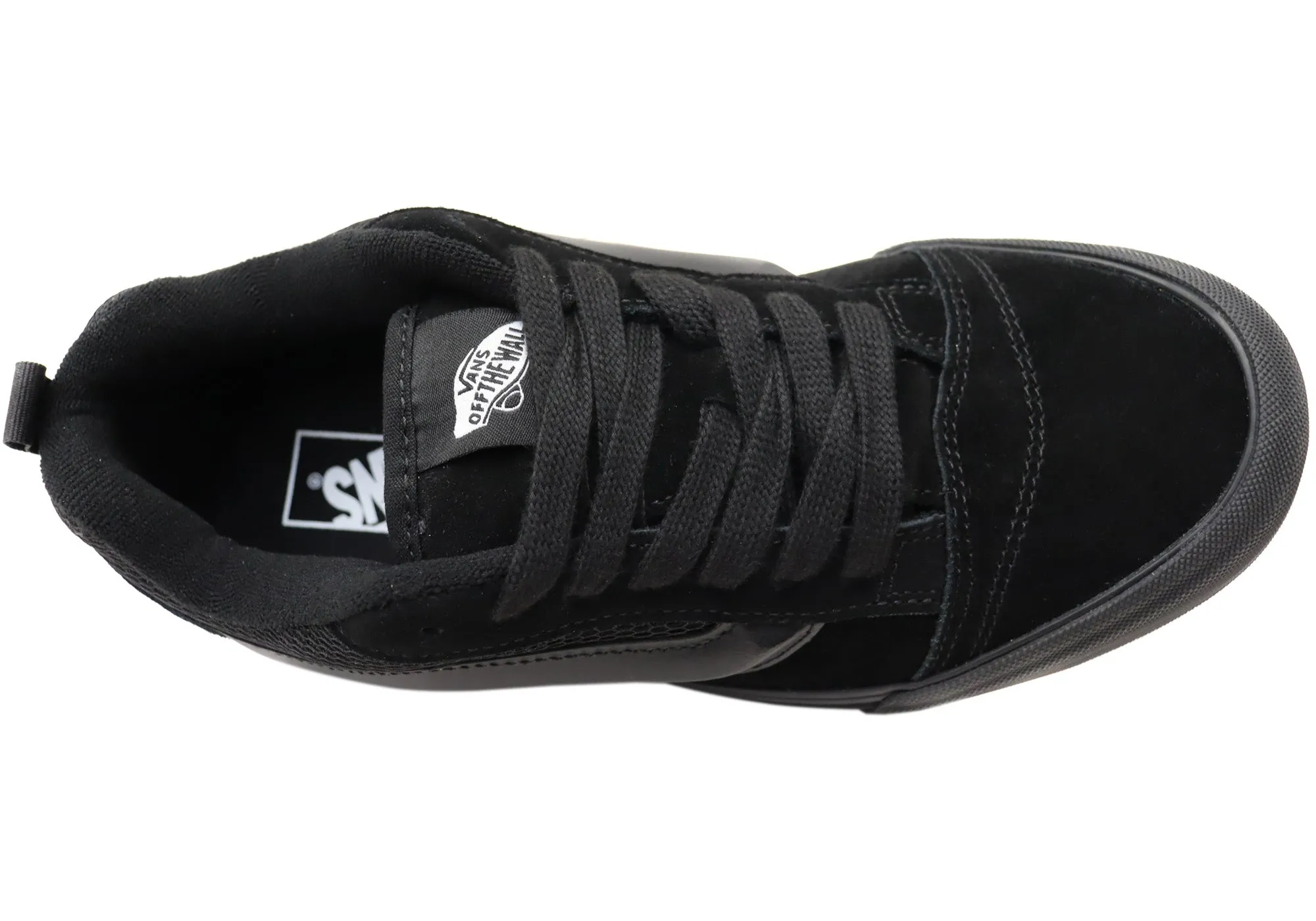 Vans Knu Skool Unisex Comfortable Lace Up Sneakers Black Black Vans Shoes
