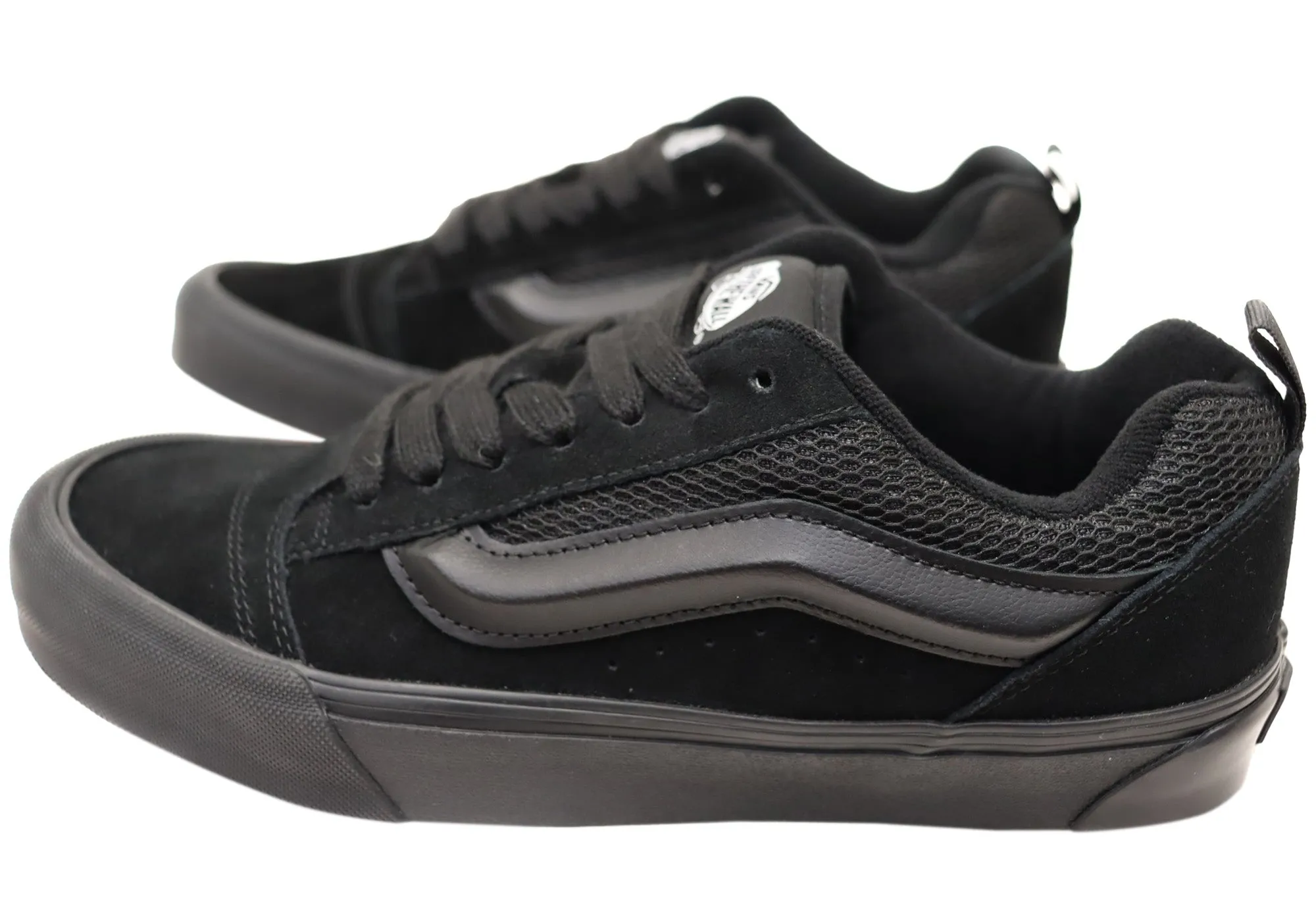 Vans Knu Skool Unisex Comfortable Lace Up Sneakers Black Black Vans Shoes
